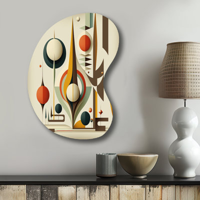 Art graphique rétro Mid-Century VI - forme de flèche moderne de style Mid-Century - art mural métallique asymétrique