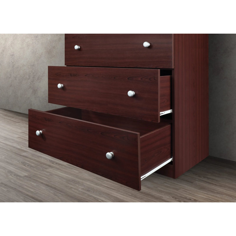 Commode 5 tiroirs Conroy, Acajou