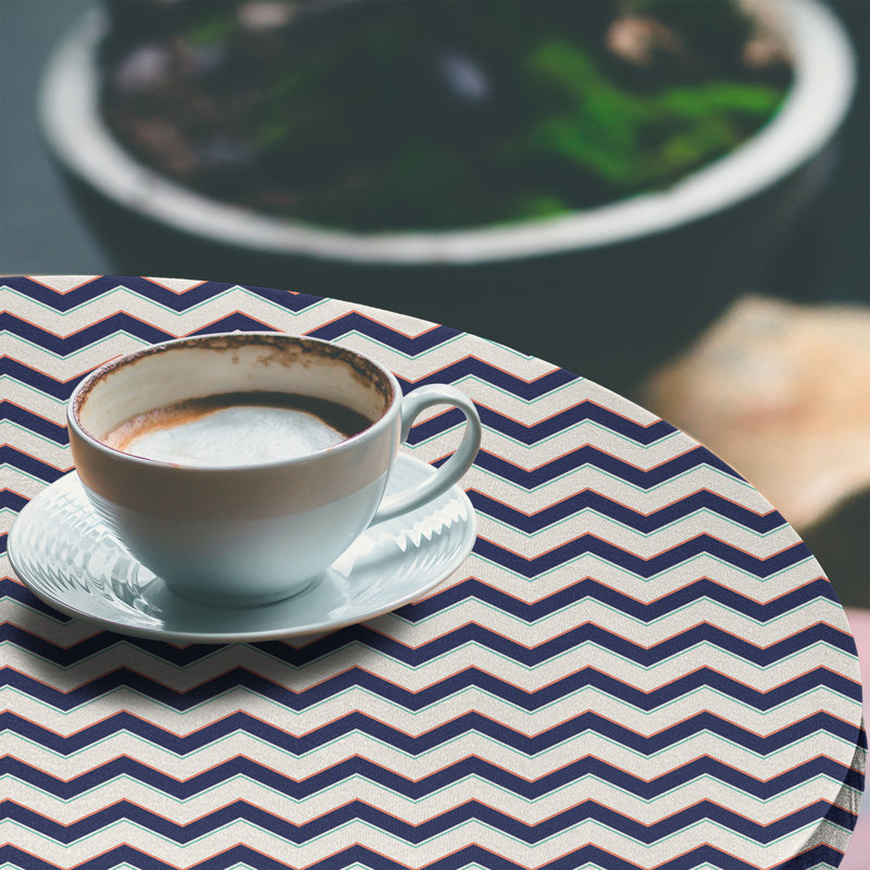 Union Rustic Zig Zag Fitted Round Tablecloth Multicolor, 47.24" Round