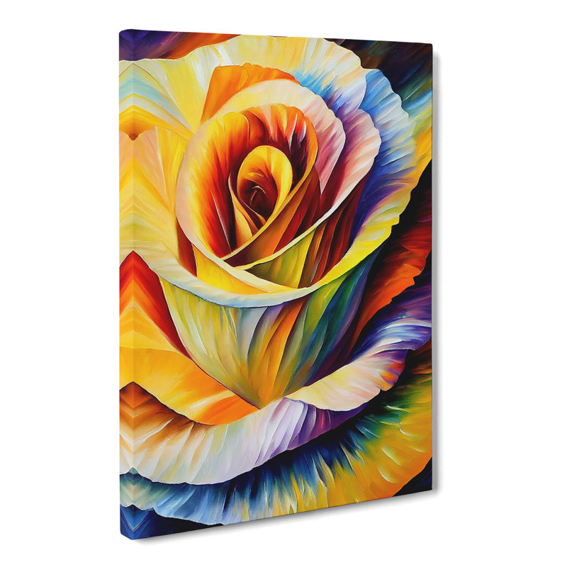 Rosley Rose Flower Painted Vol.3 - Wrapped Canvas Print, 50cm H x 35cm W