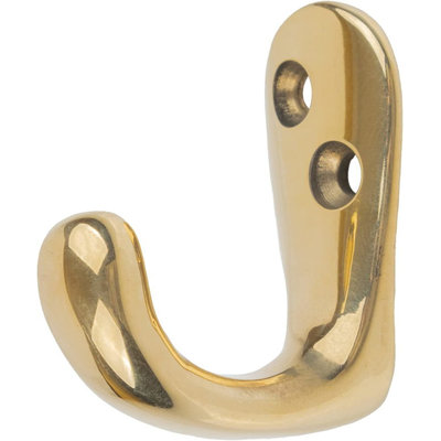 Small Single Prong Solid Brass Coat Hook