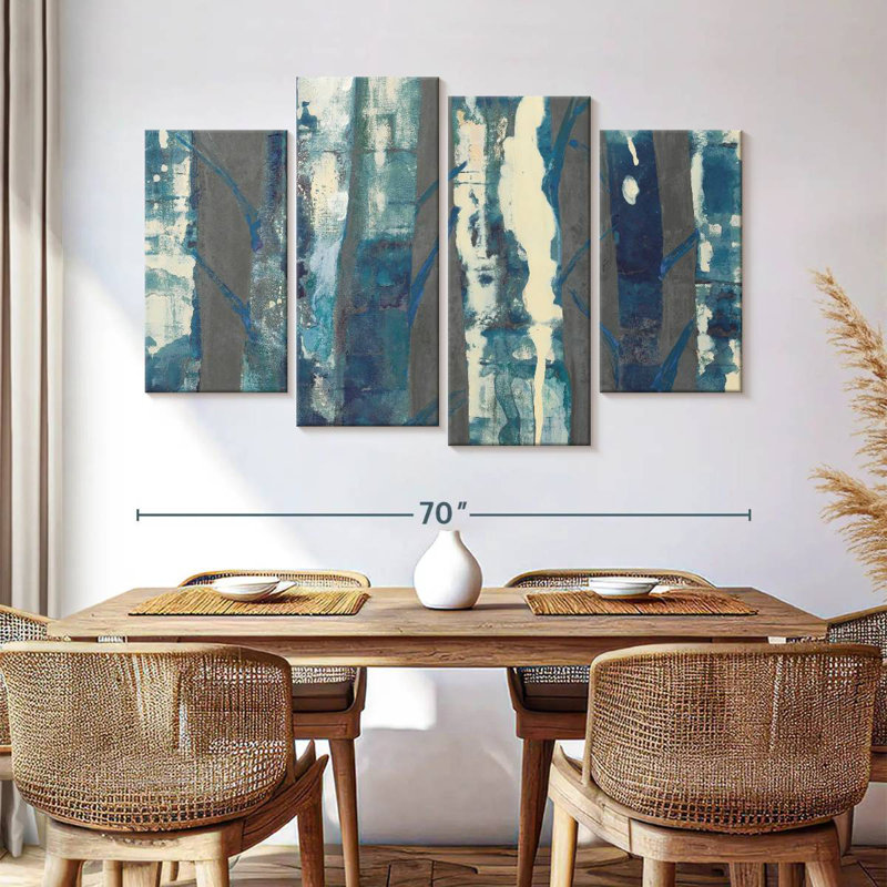 Harnek Deep Woods Indigo On Gray, 42" H x 68" W