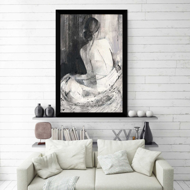 «Evening I» par Albena Hristova - Peinture, Cadre noir, H 49,5 po x l 33,5 po x P 1 po