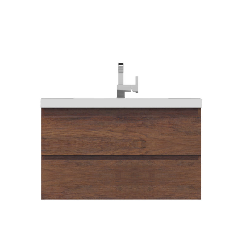 Ensemble de meuble-lavabo mural simple 36 po Arjina, Gris
