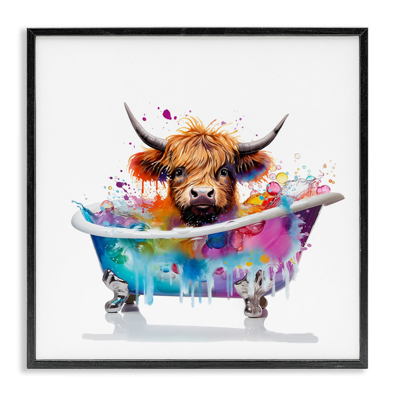 «Vivid Bath Time», giclée par Mary Cunningham, H 12 po x l 12 po, Giclée encadrée noir minuit