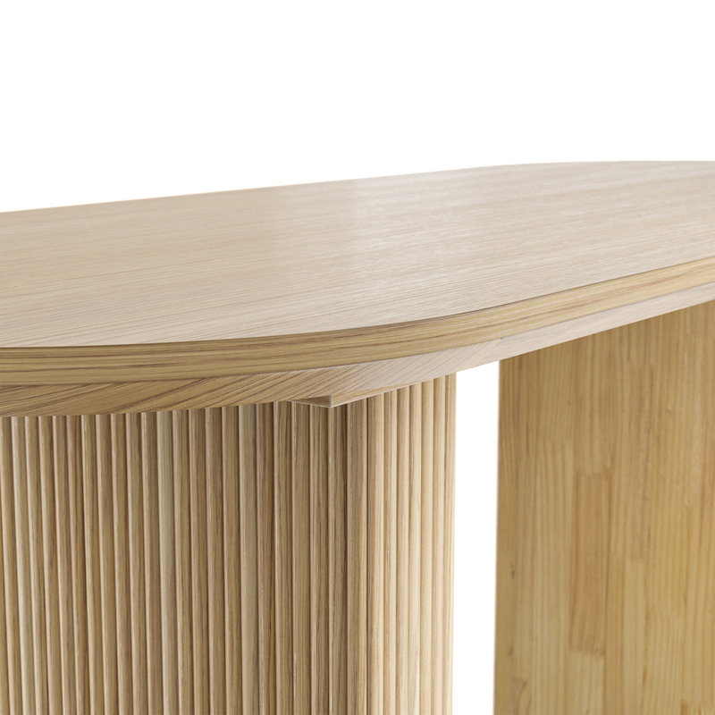 Table de salle à manger 70,8 po ovale 100% bois massif avec base à piédestal mixte, H 30,3 po x L 71 po x l 27,5 po