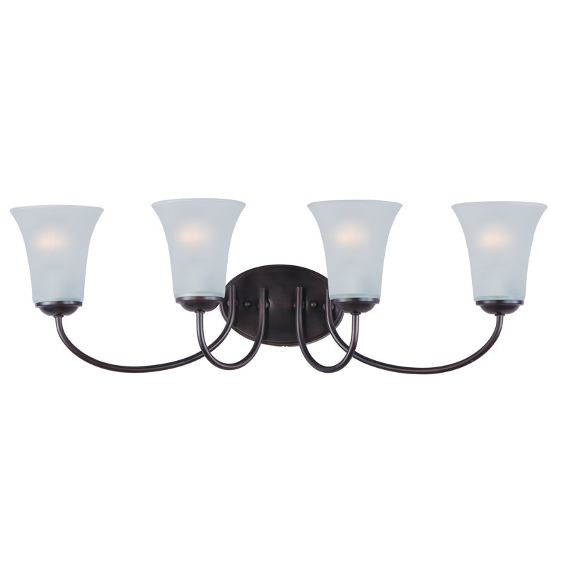 Éclairage pour salle de bain 4 lumières Ashunta, Bronze huilé