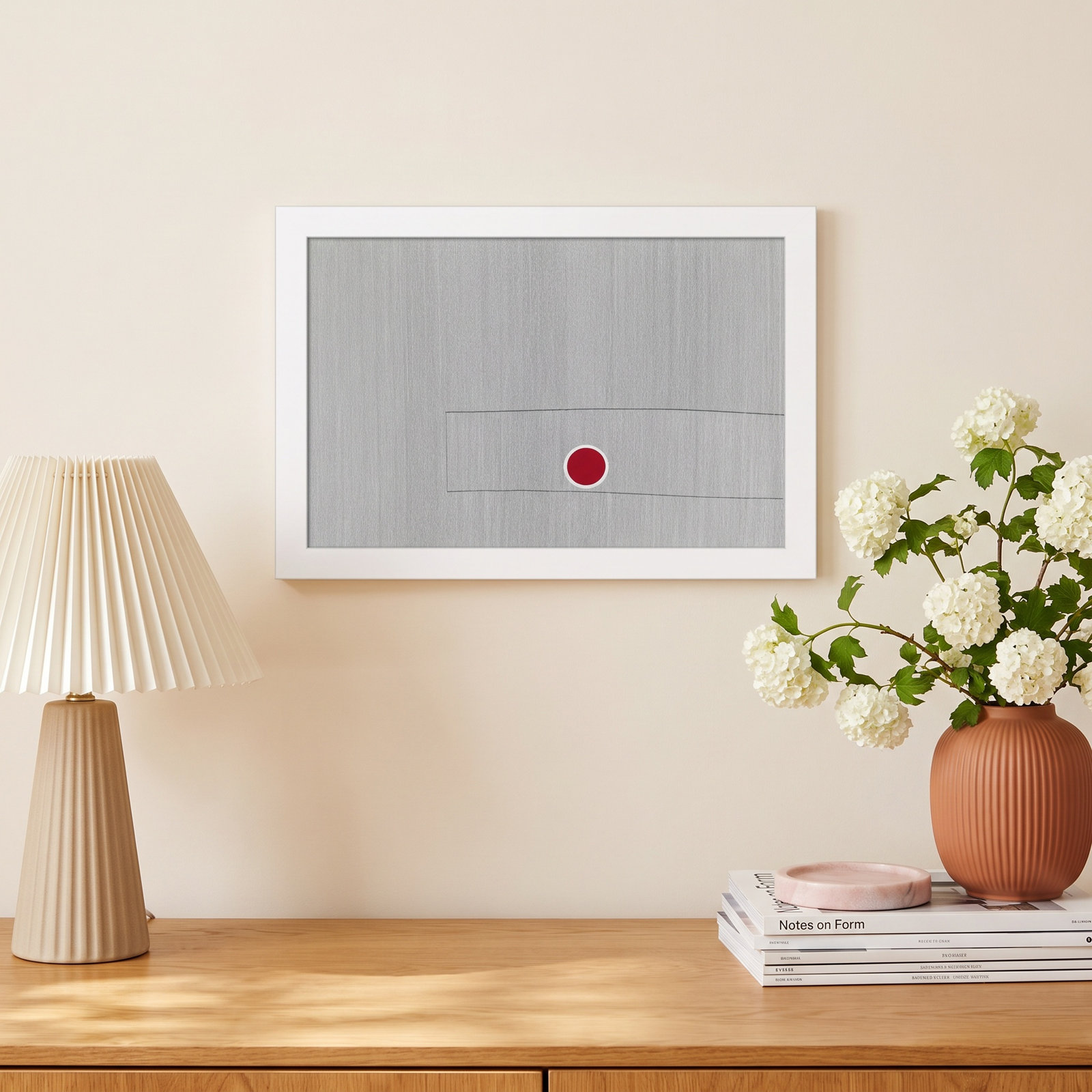 Grey Drawing Fifty Seven Print, White, 9" H x 13" W x 1" D