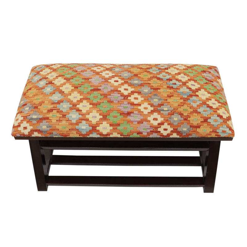 Banc de rangement rembourré avec tablettes