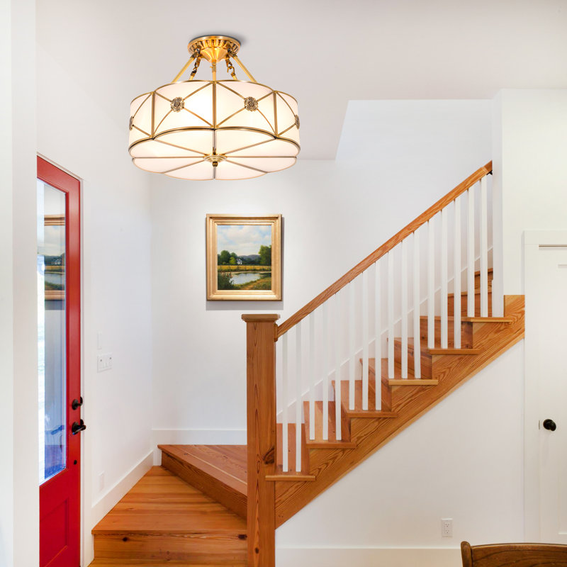 4-Light 17" Modern Gold Drum Chandelier