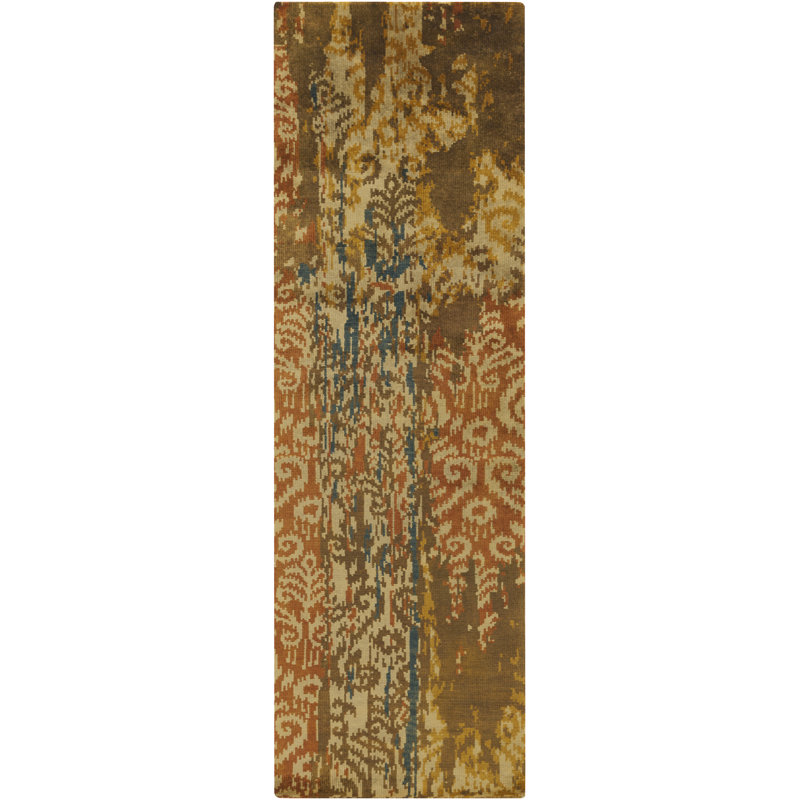 Dib Wool Floral Indoor Rug, Runner 2'6" x 8'