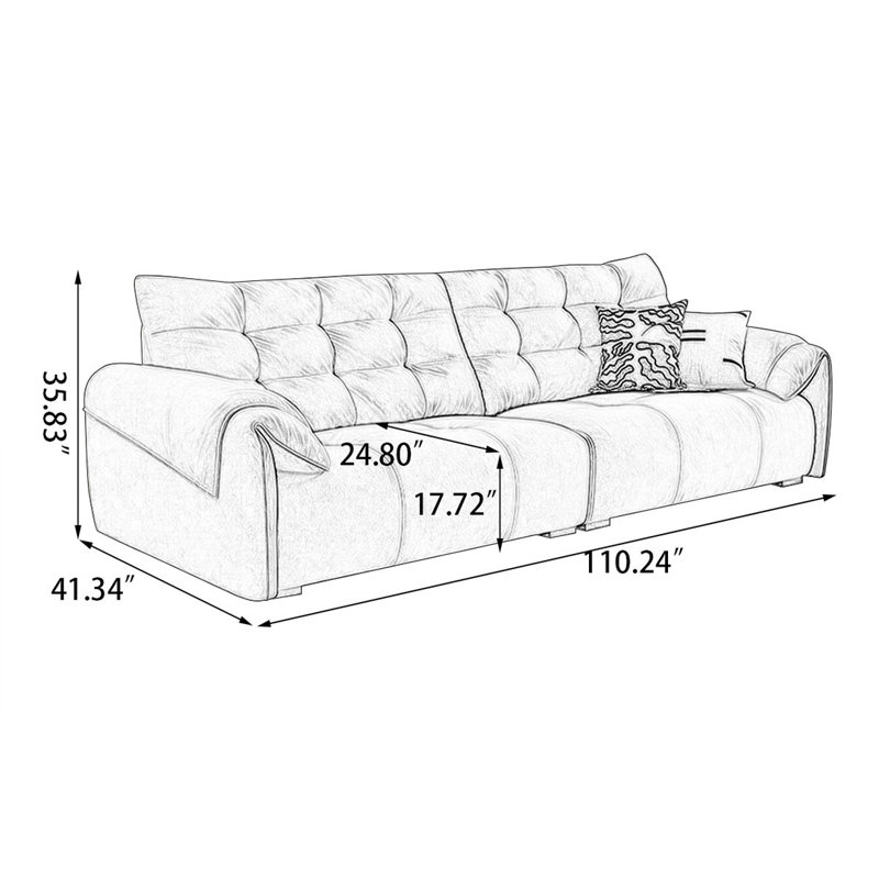 Coussin modulaire en polyester vert, Vert, H 35,83 po x l 110,24 po x P 41,34 po