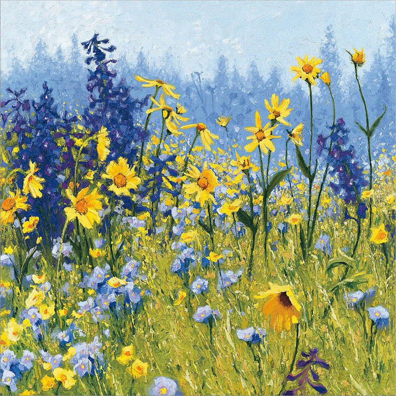 «Joyful in juillet III» par Shirley Novak - reproduction sur toile non encadrée, H 12 po x l 12 po x P 1,5 po
