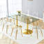 Ensembles de table de salle à manger spacieux et modernes avec plateau en verre et pieds dorés pour manger à la maison