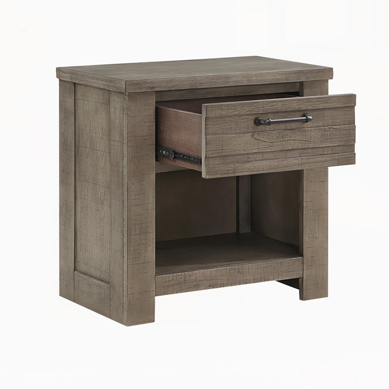 Table de chevet moderne avec tiroir, Gris