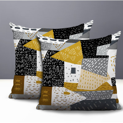 Praxies Patches Indoor/Outdoor Reversible Pillow