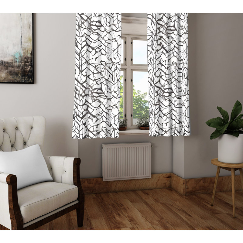 Bredan Semi Sheer Curtain Pair, 40" W x 61" L
