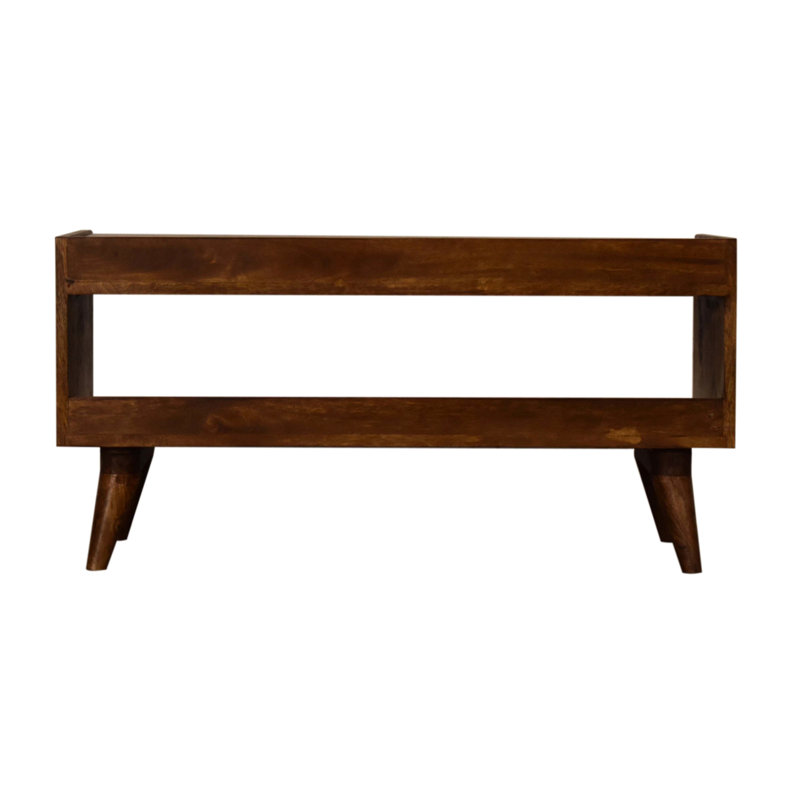 Banc de rangement en lin Mud, rembourré, beige et brun
