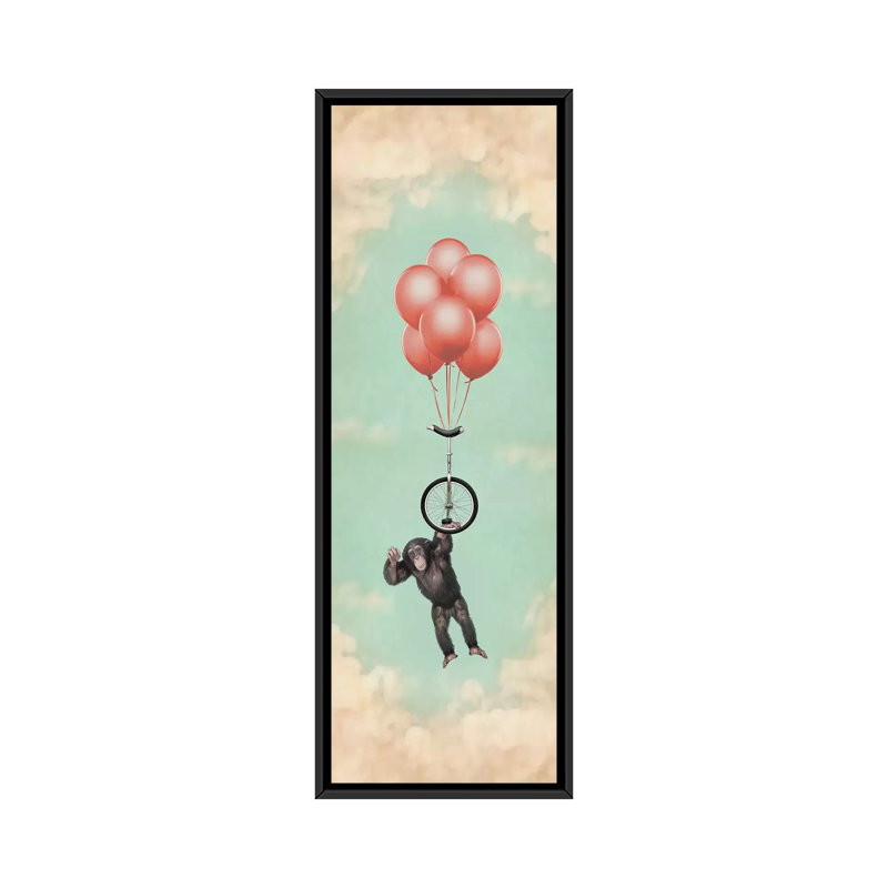 The Unicycle Incident III by Vin Zzep - Panoramic Print on Canvas, 152.4 cm H x 50.8 cm W, Black Framed