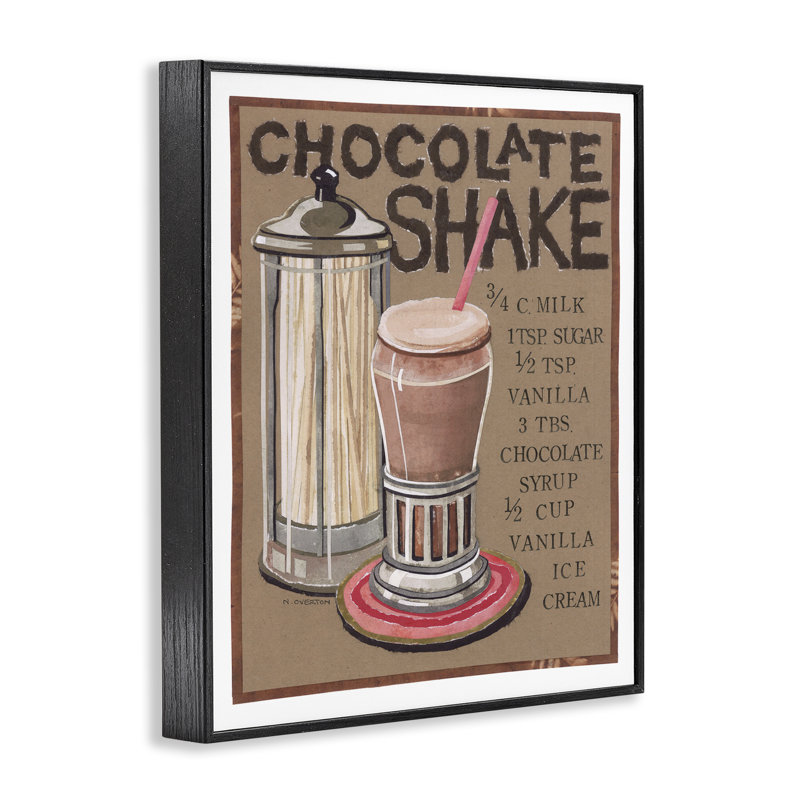 Recette de chocolat frappé par Nancy Overton, H 30 po x l 24 po, Giclée encadrée noir minuit
