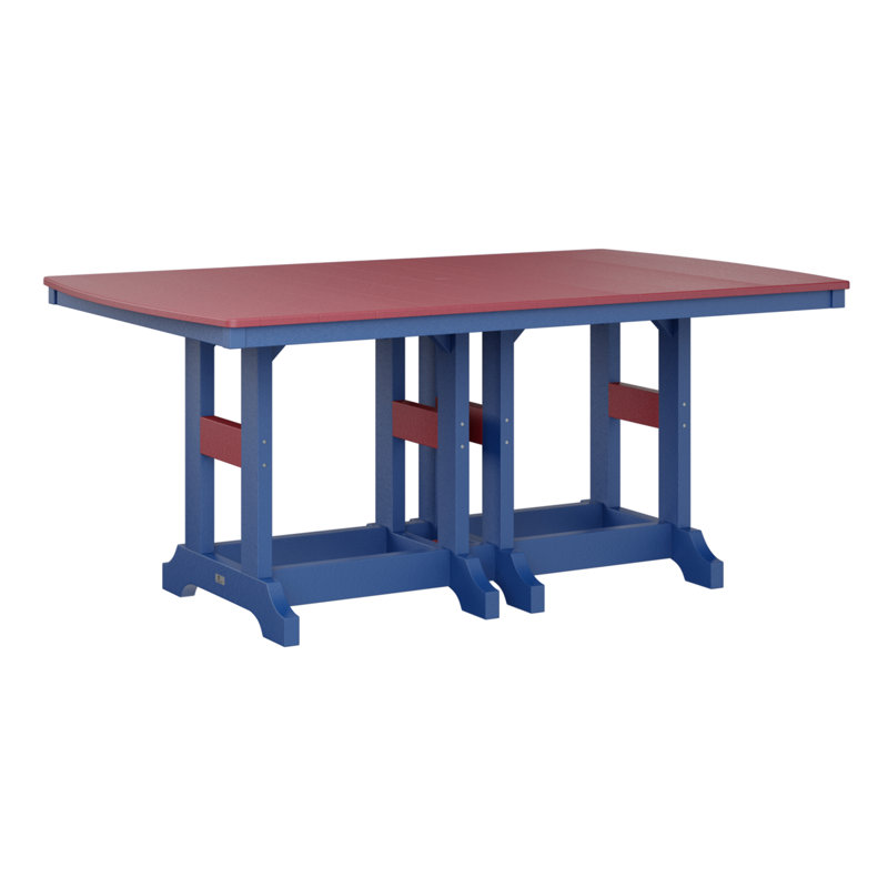 Garden Classic Outdoor Bar Table, Scarlet Red, Pacific Blue, 39.5" H x 72" W x 44" D