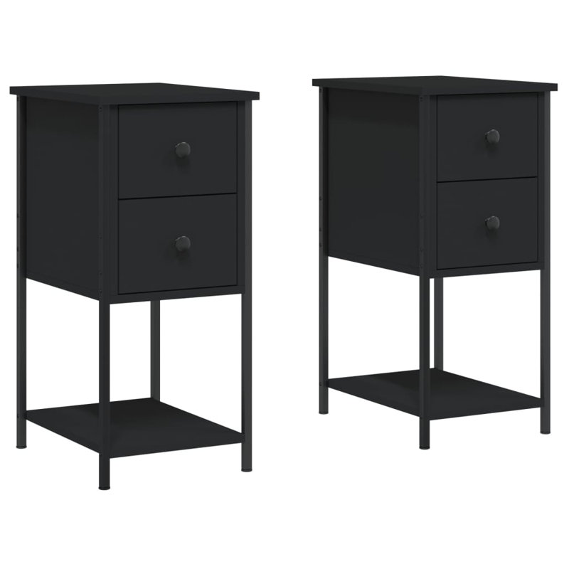 Kewstoke 32cm W Iron Bedside Table, Black