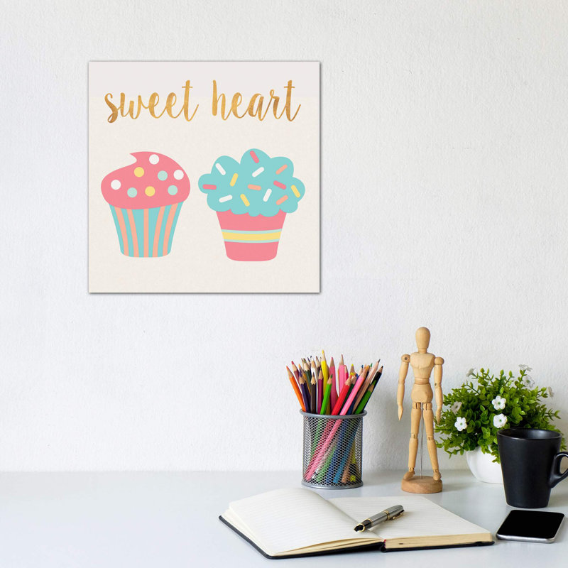 Cupcakes II - impression d'art graphique, Toile tendue, Pas de tapis, H 12 po x l 12 po x P 0,75 po