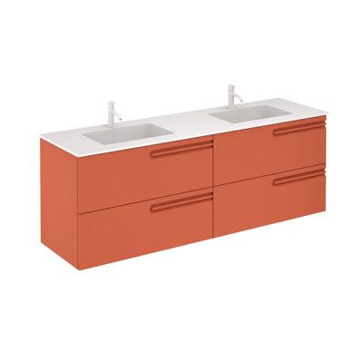 Goltz 65'' Double Bathroom Vanity with Solid Surface Top