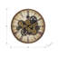 Clocks, 20" Round, Gear Mechanism, Wall Clock, Brown, Transitional