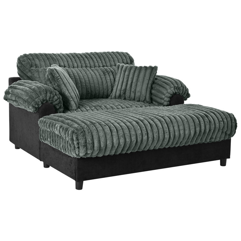 Canapé-lit moderne avec méridienne 65,25 po Cloud, Vert sauge