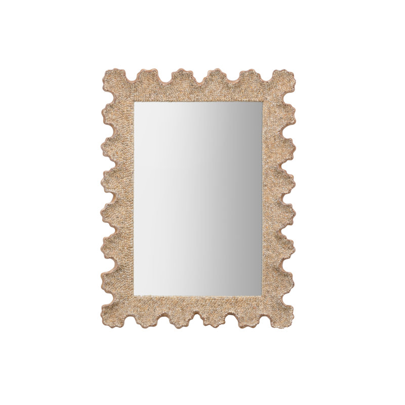 Scalloped Flat Shell Wall Mirror