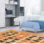 Tapis décoratif en laine de conception unique 4 pi x 6 pi 4 po noué à la main New Age/beige/noir