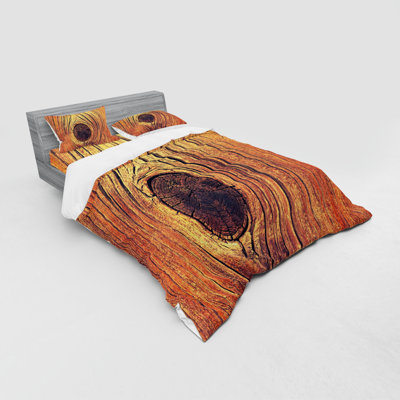 Ensemble de housse de couette en microfibre brune moderne et contemporaine