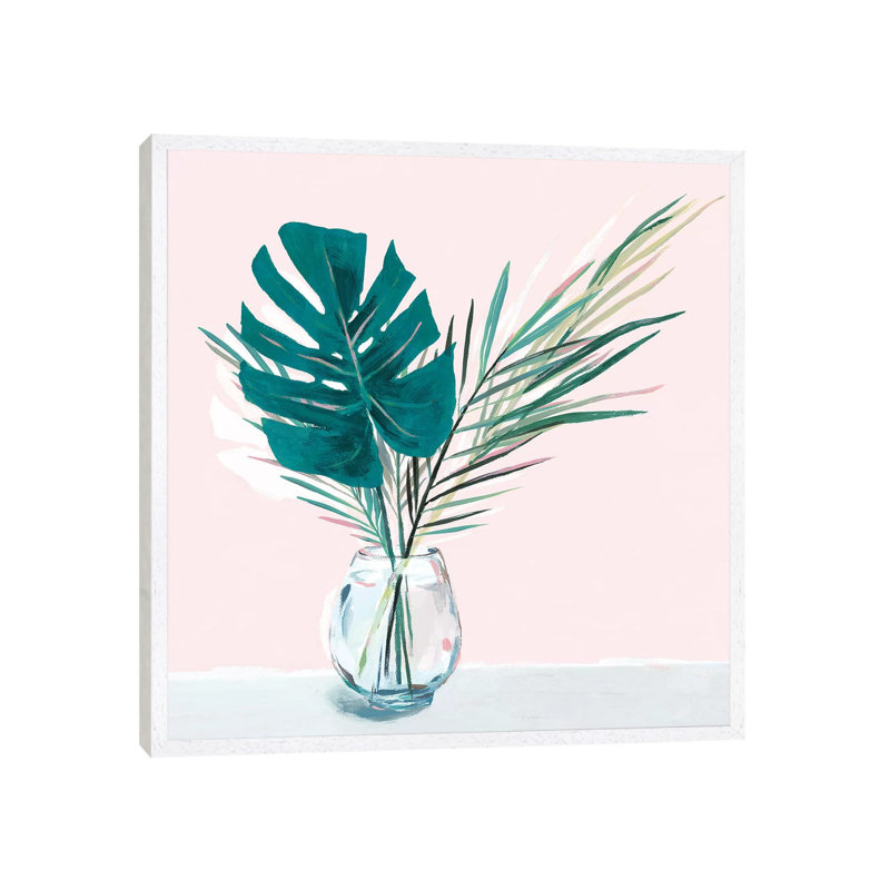 Sunday Palms by Isabelle Z - Painting on Canvas, White Framed, 93.98 cm H x 93.98 cm W x 1.91 cm D
