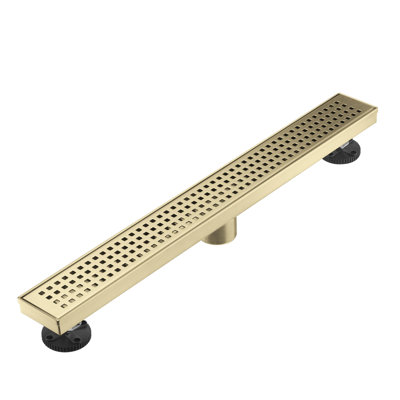 FirmBase 24" Brushed Gold linear grid drain