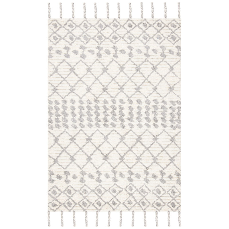 Aitkin Hand Tufted Wool Southwestern Rug, Rectangle 4' x 6'