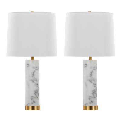 Ensemble de 2 lampes de table en marbre Contemporary
