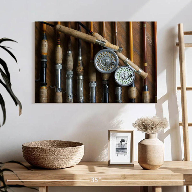 Senne Old Fly Fishing Rods, 16" H x 24" W