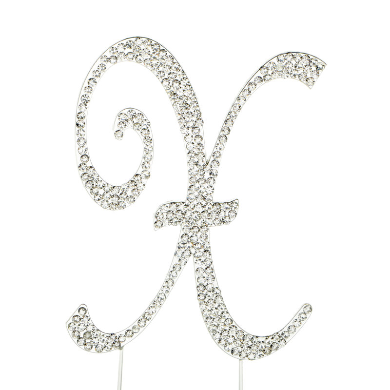 Surmatelas à gâteau "x" rhinestone, Argent