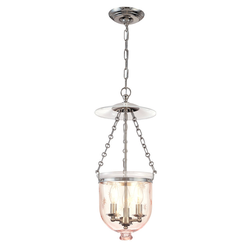 Hampton 3 - Light Pendant, Star Cut, Historic Nickel