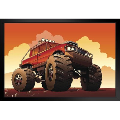 Red Monster Truck 4X4 4 Wheel Drive Ready For Off Road Adventure Matted Framed Art Print Wall Decor 26X20 Inch -  17 Stories, A006631FBFF8479797903E65598C4530