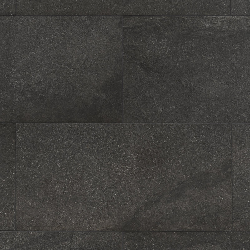 Mesa 11.81" x 23.62" Matte Limestone Look Porcelain Floor and Wall Tile (11.62 Sq. Ft./Case), Black