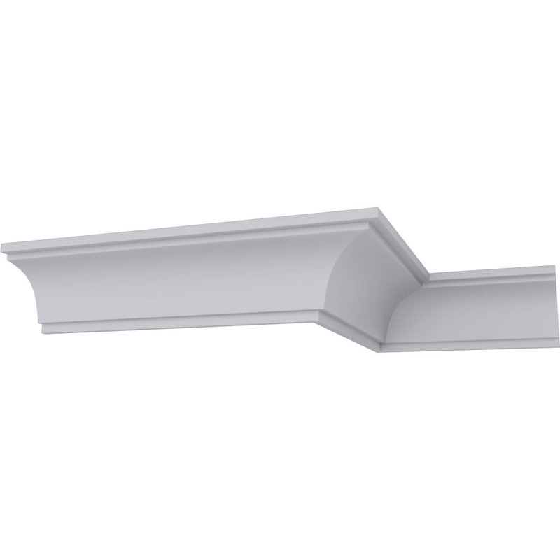 Primed White Polyurethane Geometric Crown Moulding Sample
