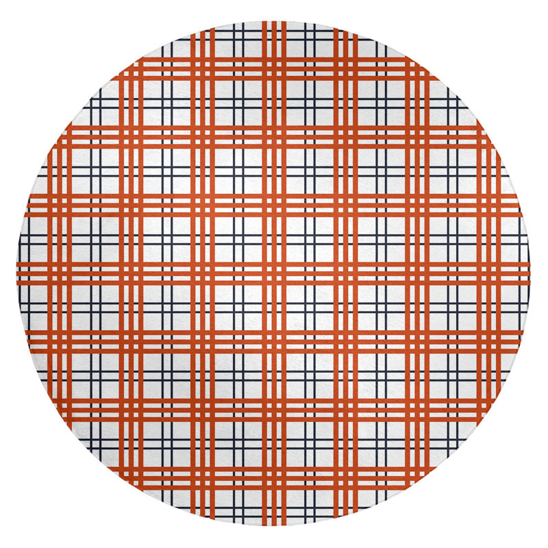 Plaid Indoor Rug, Round 5'