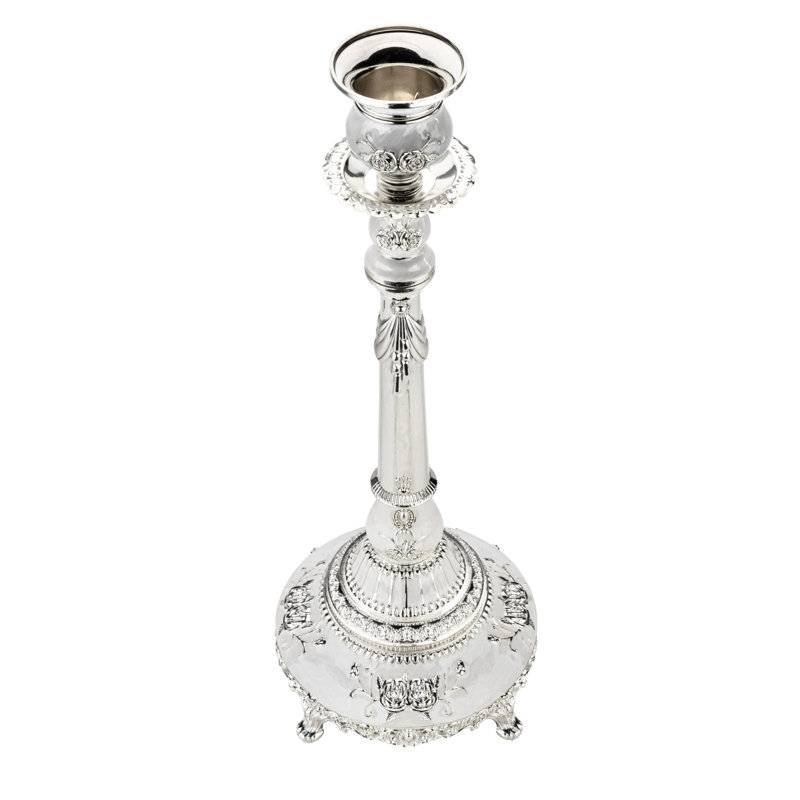 Metal Tabletop Candlestick, 16" H x 6.5" W x 6.5" D