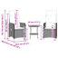  Chaises de patio inclinables 2 pièces avec table en rotin de polyester gris
