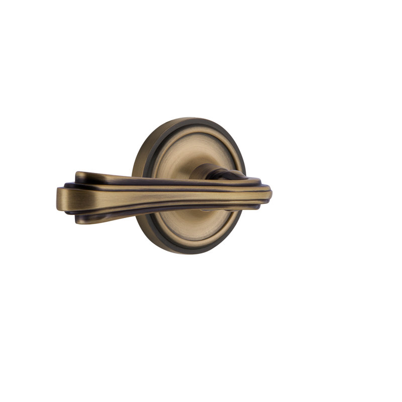 Rosace classique double avec levier fleur, Laiton antique