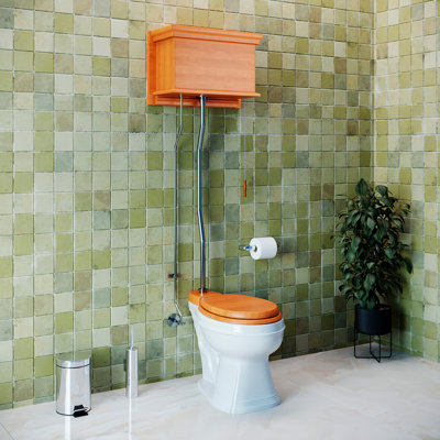 Finition en bois de la chaîne de toilette à réservoir haut The Renovators (siège non inclus)