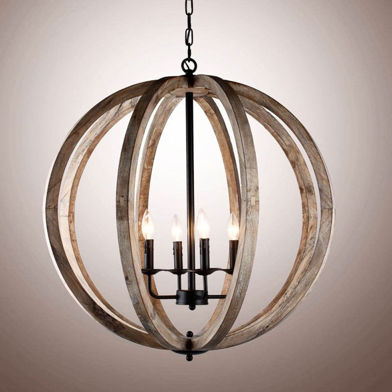 Lustre globe à 4 lumières Benfield, H 30 po x l 29 po x P 29 po