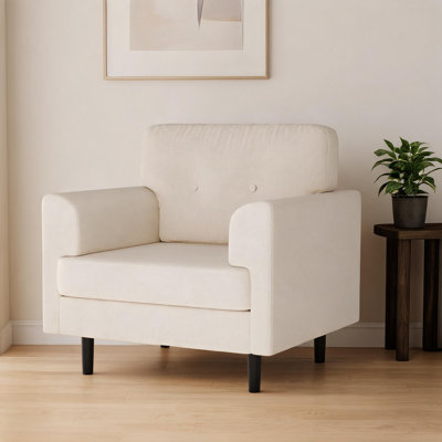 Upholstered Linen Accent Chair